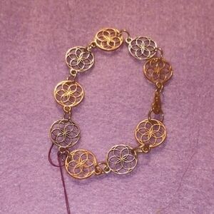 Elegant Gold and Silver Floral Bracelet